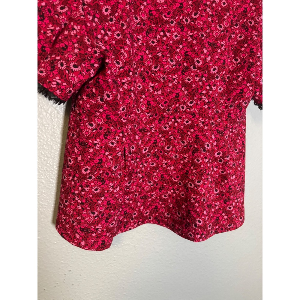 Anthropologie Maeve Puff Sleeve Babydoll Top Pink Floral Size Small - Picture 8 of 8